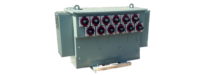 Frequency injection transformer immersed in mineral oil 